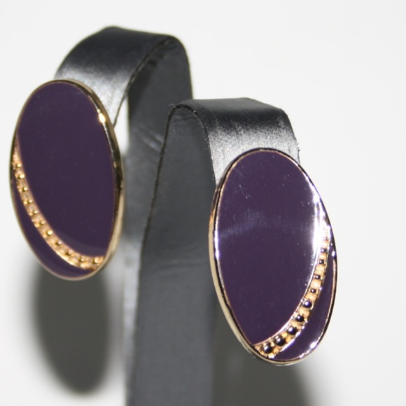 Beautiful gold and purple vintage earrings